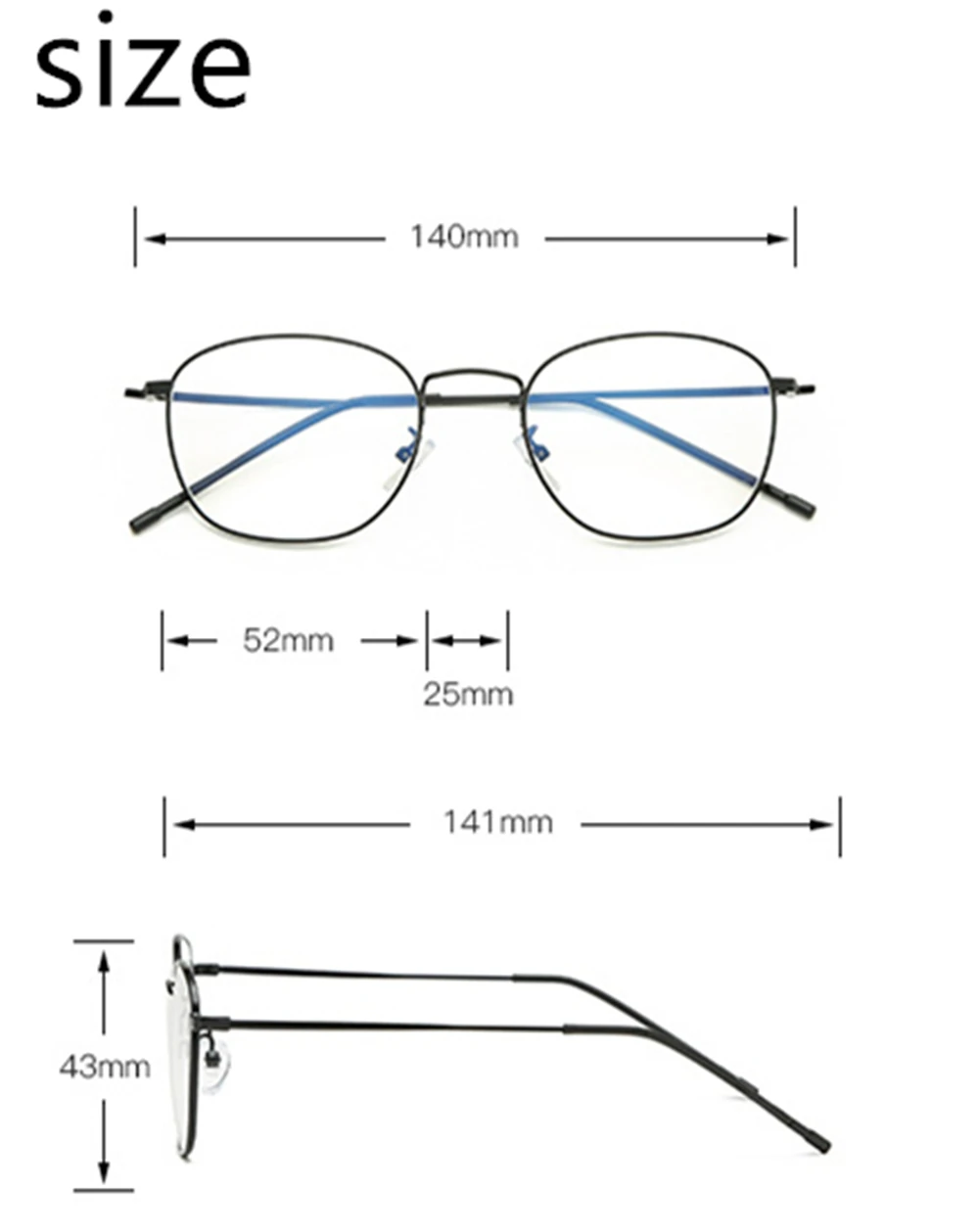 

Retro Flat Mirror Metal Polygon Irregular Glasses Frame Anti Blue Light Glasses Computer Glasses Anti Blue
