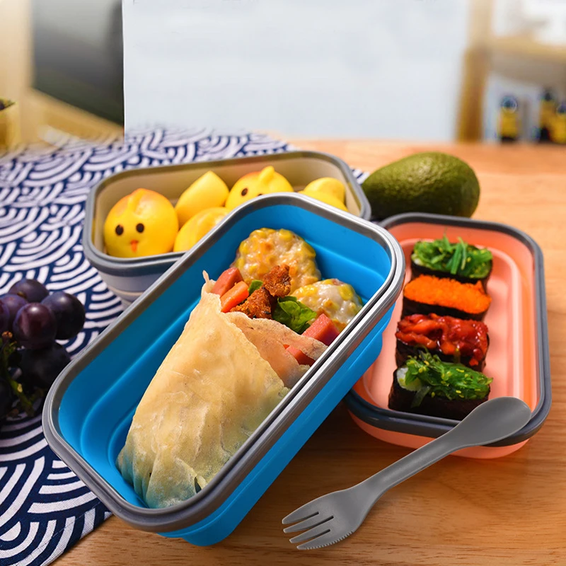 Складной силиконовый ланч бокс 900 мл|Коробки для обеда| |