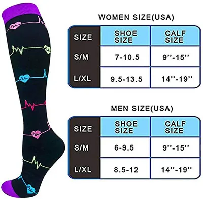 Unisex Compression Stocking 3/5/6/7/8 Pairs Cycling Sport Nurse Men Women Hiking Long Compression Sock Running Medical Sock