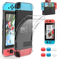 heystop case compatible with nintendo switch dockable clear protective case cover for nintendo switch and joy con controller