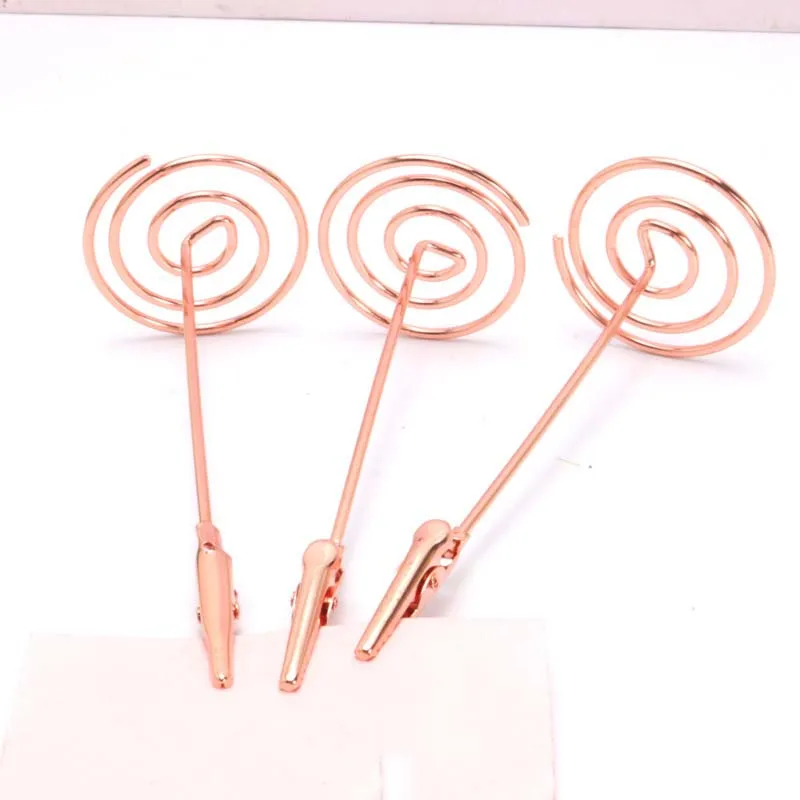 

Clip Holder Stand with Alligator Clasp for Pictures Card Paper Note Clips - 12pcs (Rose Gold)