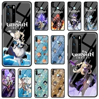 top games genshin impact phone case for huawei p smart z 2019 p30 p40 p20 pro p10 lite 2021 5g tempered glass funda shell cover