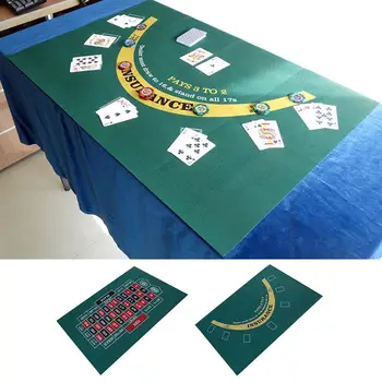 Non-Slip Poker Table Layout Portable Noise Reduce Card Playing Blackjack Tabletop Mat Rectangle 120x60cm Casino Pad Felt 3