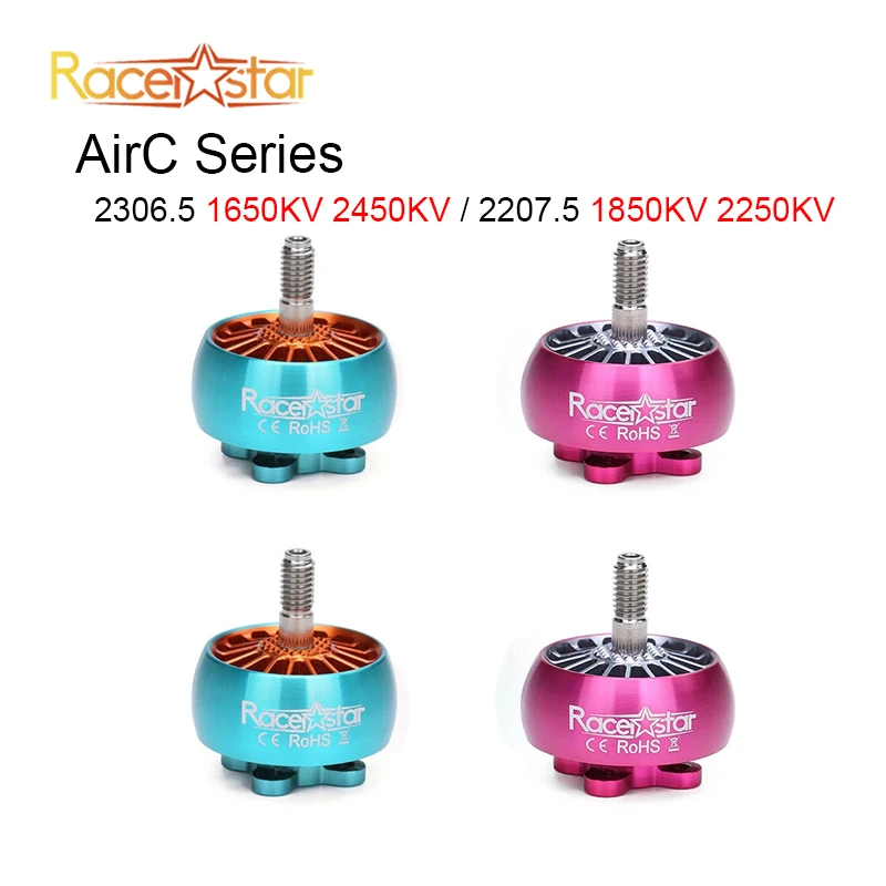 

4 шт. Racerstar AirC 2306,5 1650KV 2450KV 2207,5 1850KV 2250KV NextGen Unibell бесщеточный двигатель для FPV гоночного дрона квадрокоптера