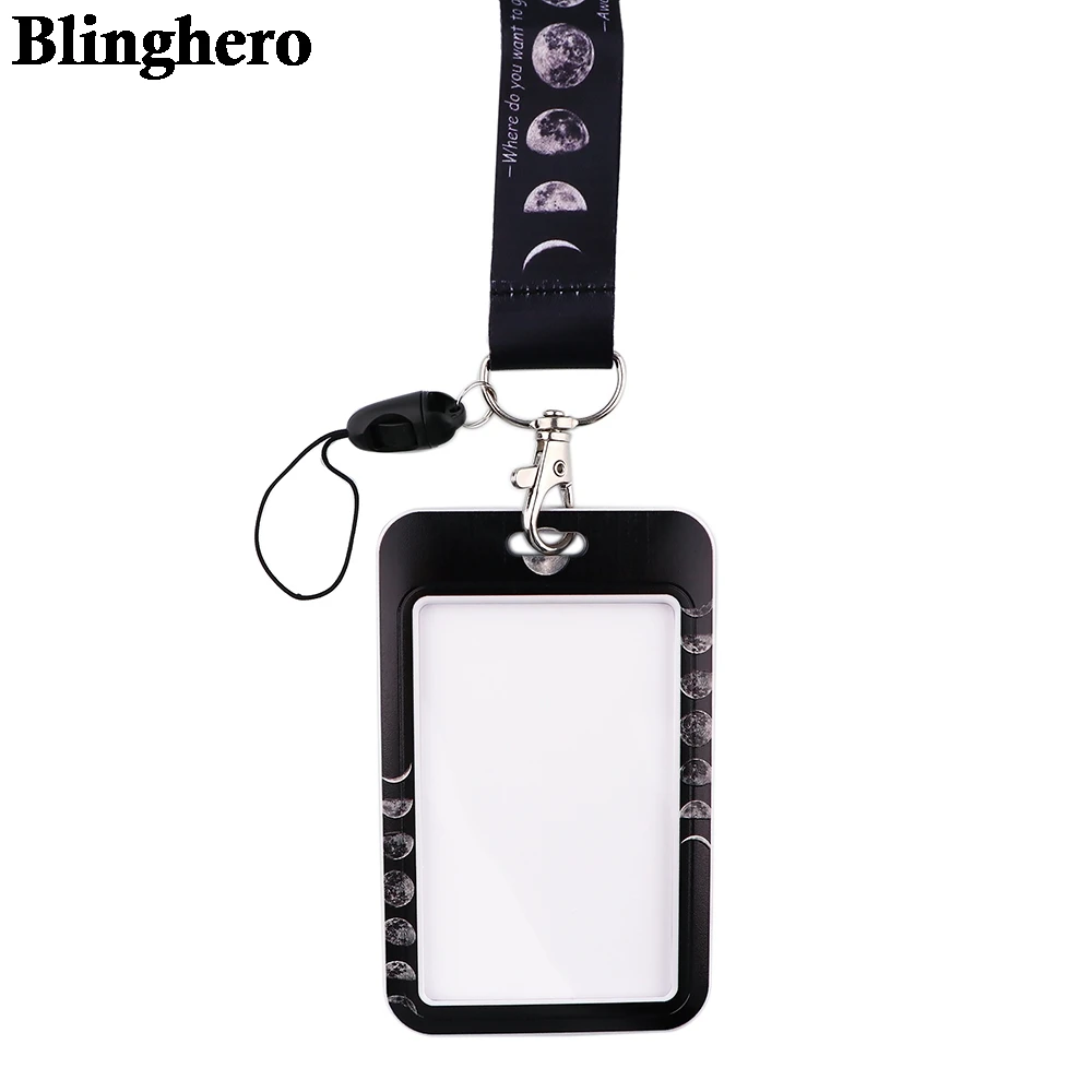CB519 Moon креативные черные шнурки значки ID Lanyards сотовый телефон Веревка для ключей