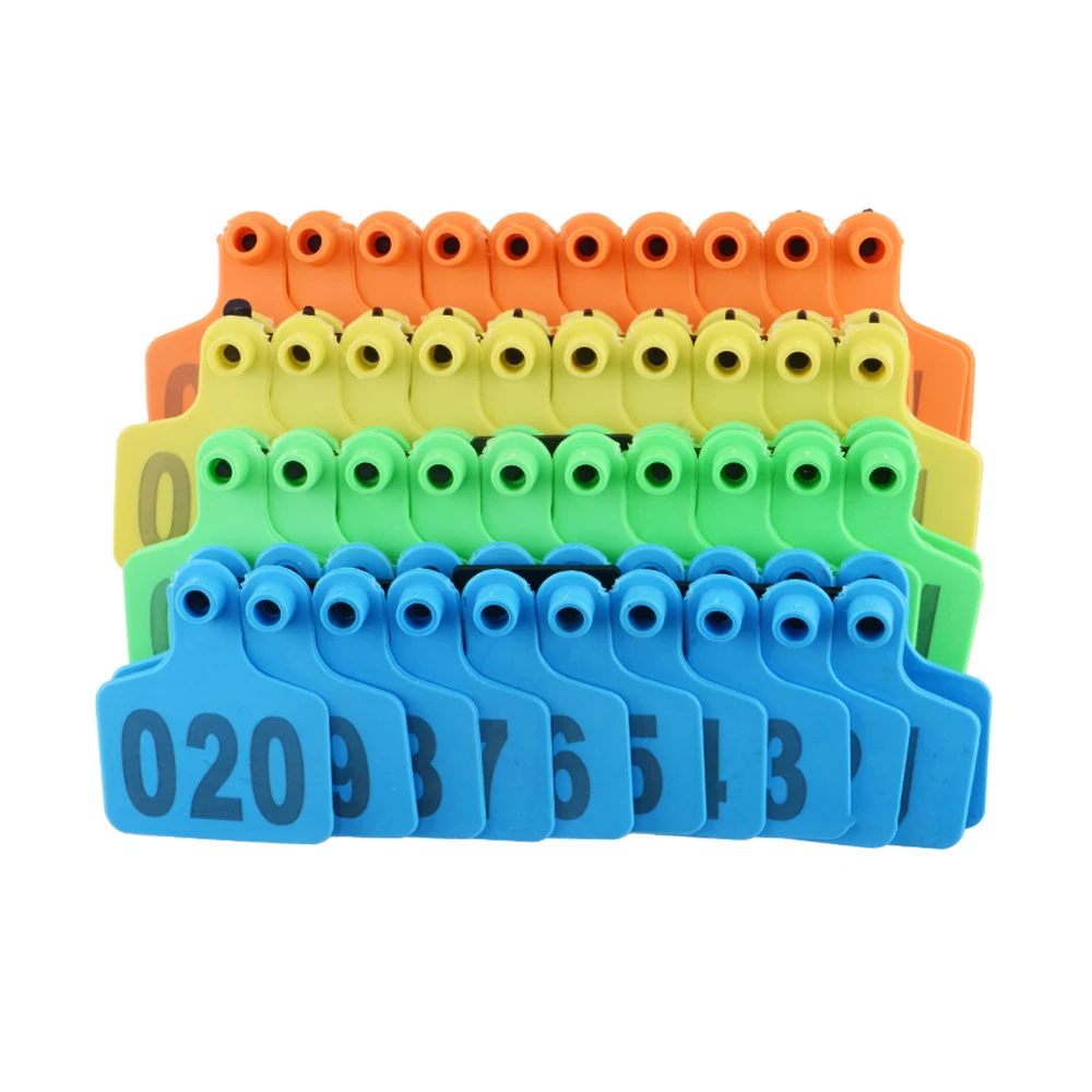 

20PCS Cattle Ear Marker Label Laser Cow Ear Signage Tag Copper Head Earrings Farm Animal Livestock Digital Identification Card