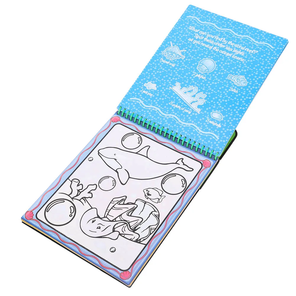 Magic Water Coloring Drawing Book with Pen Children DIY Painting Educational Toy water colour Board |