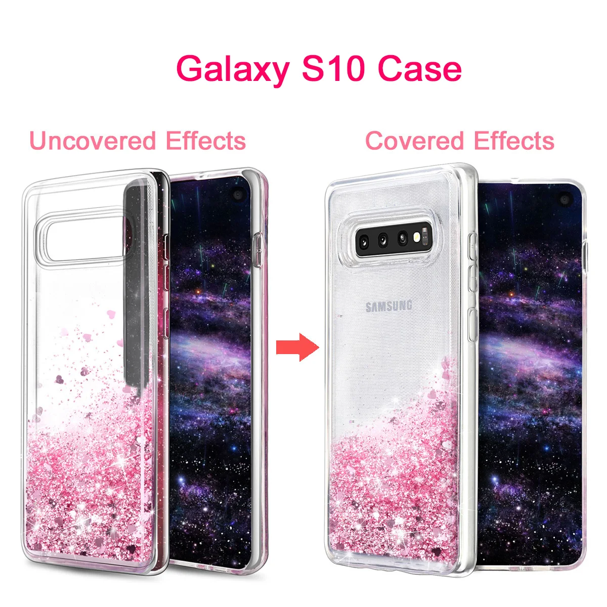 Shimmer Floating Glitter Liquid Shine Quicksand Case For Samsung Galaxy S10 Plus S10E TPU Flowing Sparkle Sand | Мобильные телефоны