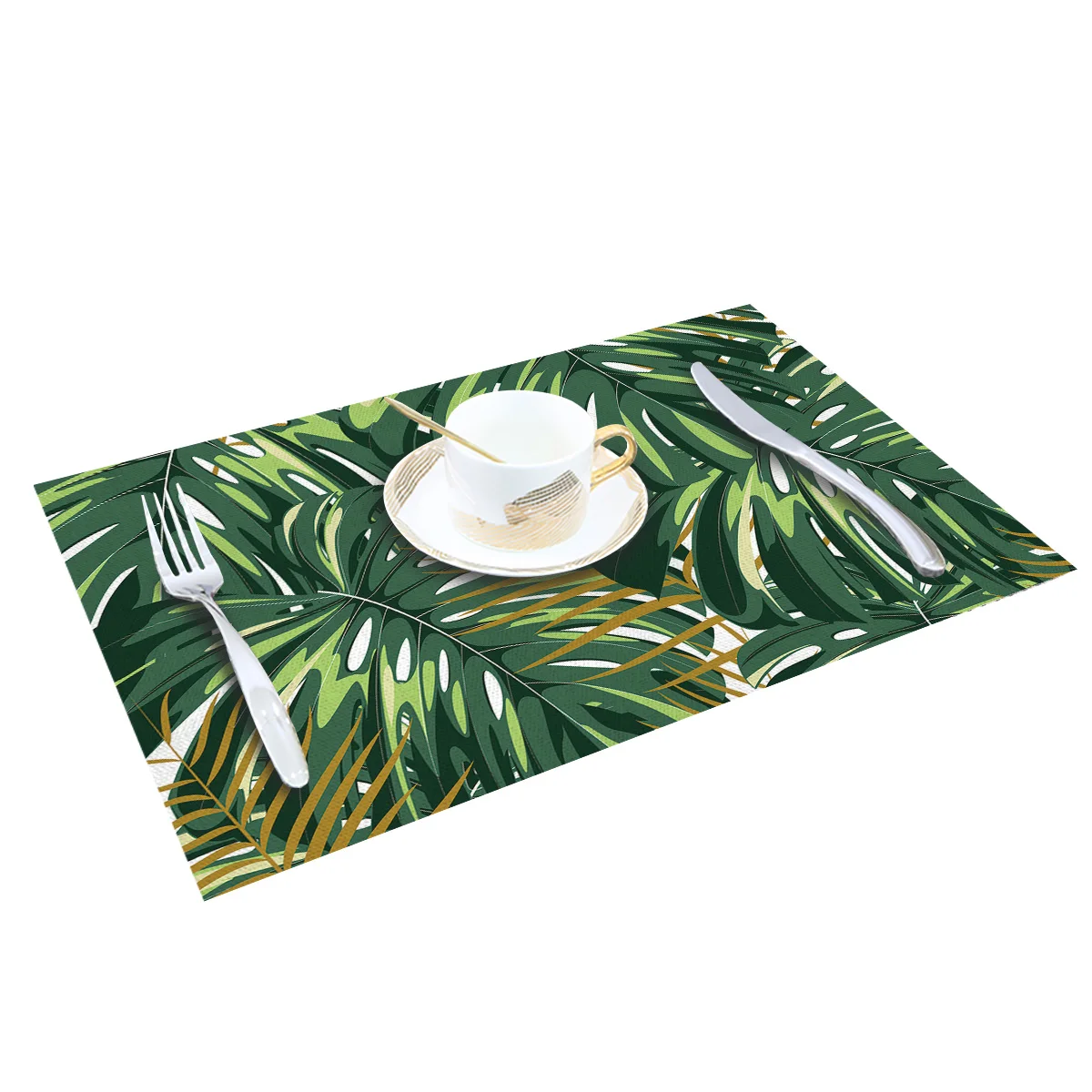 4 6 штук в партии комплект Коврики на стол тропические растения монстера печатных