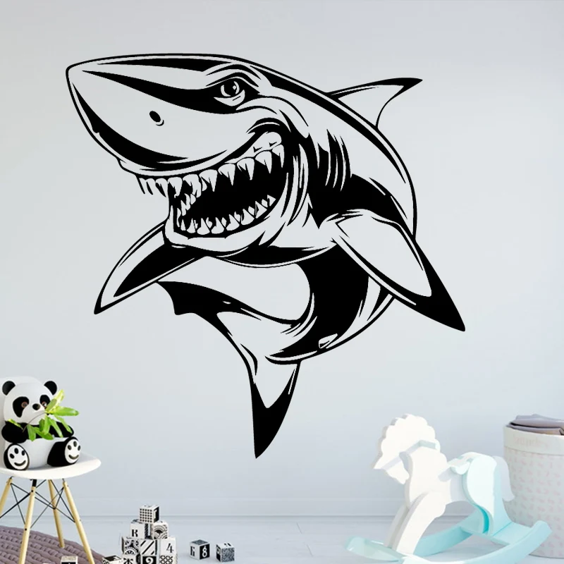 

Fierce Sharke Wall Sticker Wallpaper for Kids Living Room Bedroom Room Decoration Accessories Vinyl DIY Removable Wall 4014