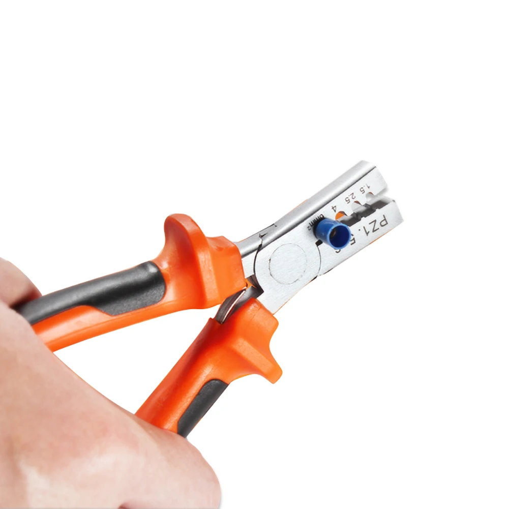 1pc Orange Crimper Plier Set Tubular terminal mini electrical pliers 1.5~6.0mm2 with 800 Wire Terminal Crimp Connector Insulated |