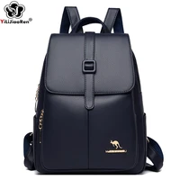 famous brand leather backpack casual ladies backpack shoulder bags large travel bag simple daypack school bags for teenage girls