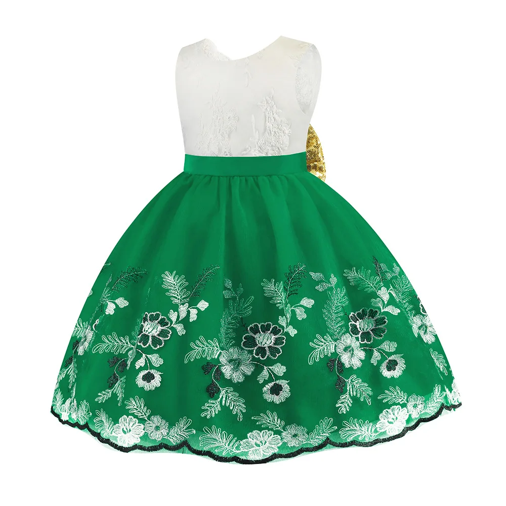 Новинка 2020 года Летнее Детское рождественское платье с блестками Детская одежда