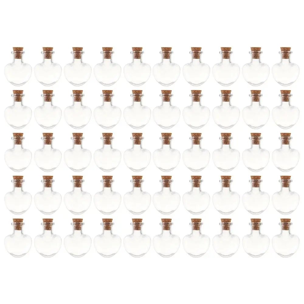 50Pcs 2.4x2cm 5ml Цена мини, из прозрачного стекла бутылки Флаконы пустой образец банки с пробкой сообщение флакон свадьбы желаний бутылка, Лидер продаж - Цвет: 50Pcs 2.4x2cm 5ml