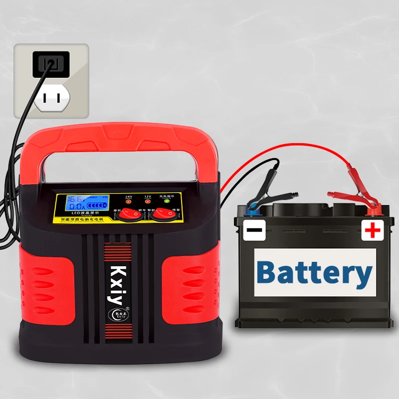 

OBDIICAT-K12 12V 24V Auto Fast Charging Tool Kit C24 AC 110V-240V AGM GEL WET Lead Acid Repair Intelligent Car Battery Charger