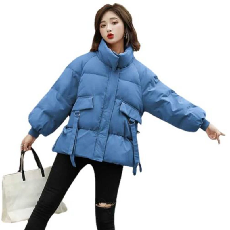 

Down jacket women's short 2021 new Korean loose ins port style thickened bread jacket