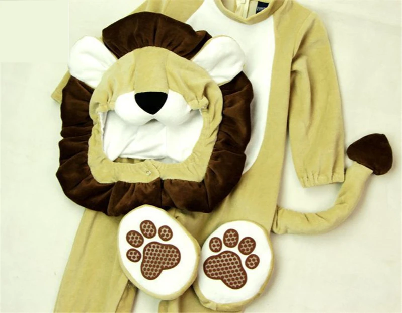 

Cosplay Costumes 0-2 Year Old Baby Dress Jumpsuit Tiger Lion Plus Hat Plus Shoes Animal Costume Performance Clothes