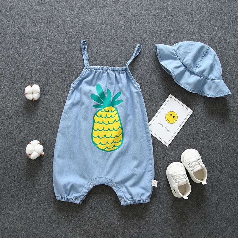 Одежда для новорожденных девочек комплекты летней одежды джинсовый комбинезон +