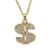 hot sale dollar shape necklace for men fashion punk hip hop men party club jewelry necklace accessories