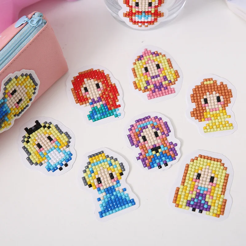 

Cartoon Princess Sticker Kid Toy Handmade Adhesive Cutie Pop Resin Diamond Stickers Casual Stickers for Book Toy Phone Cup