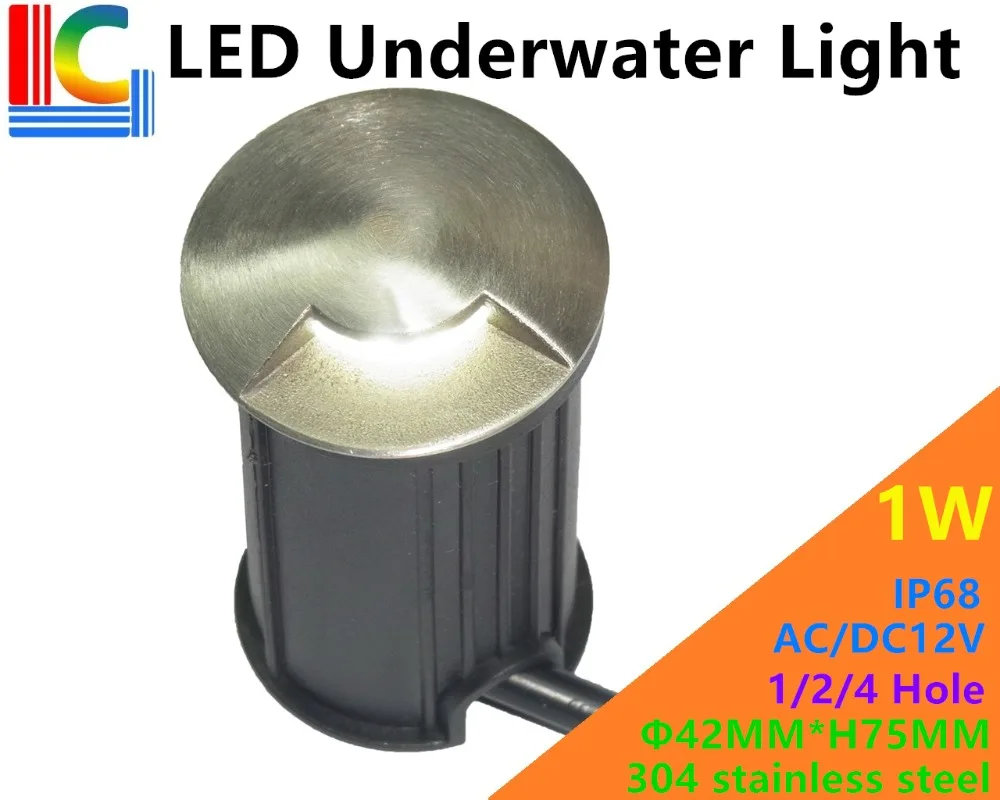 

1/2/4 Hole 1W LED Underwater Light 12V IP68 Swimming Pool Light CE RoHS Outdoor Waterproof Path lights Fountain Lamp Step light