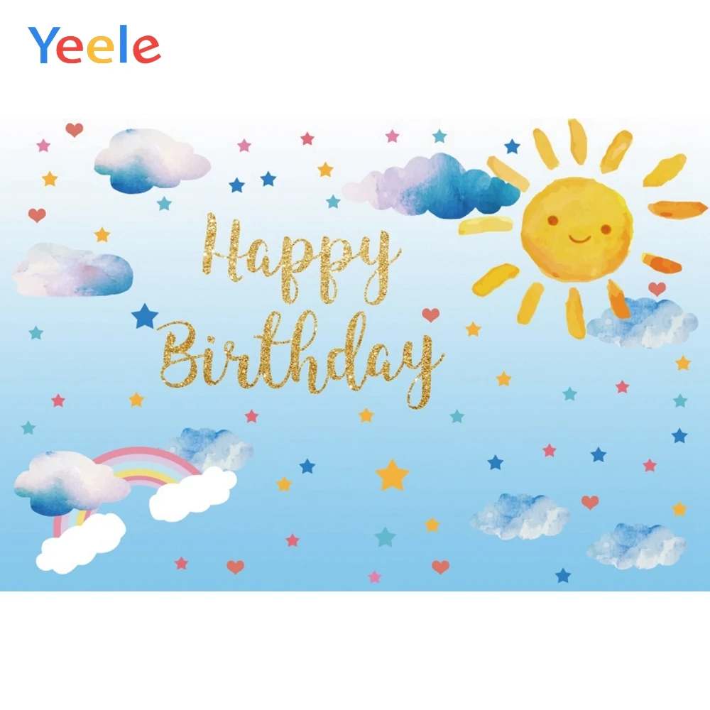 

Фоны Yeele для фотосъемки детей, день рождения, солнце, облако, радуга, Звездные фоны, персонализированные фоны для фотостудии