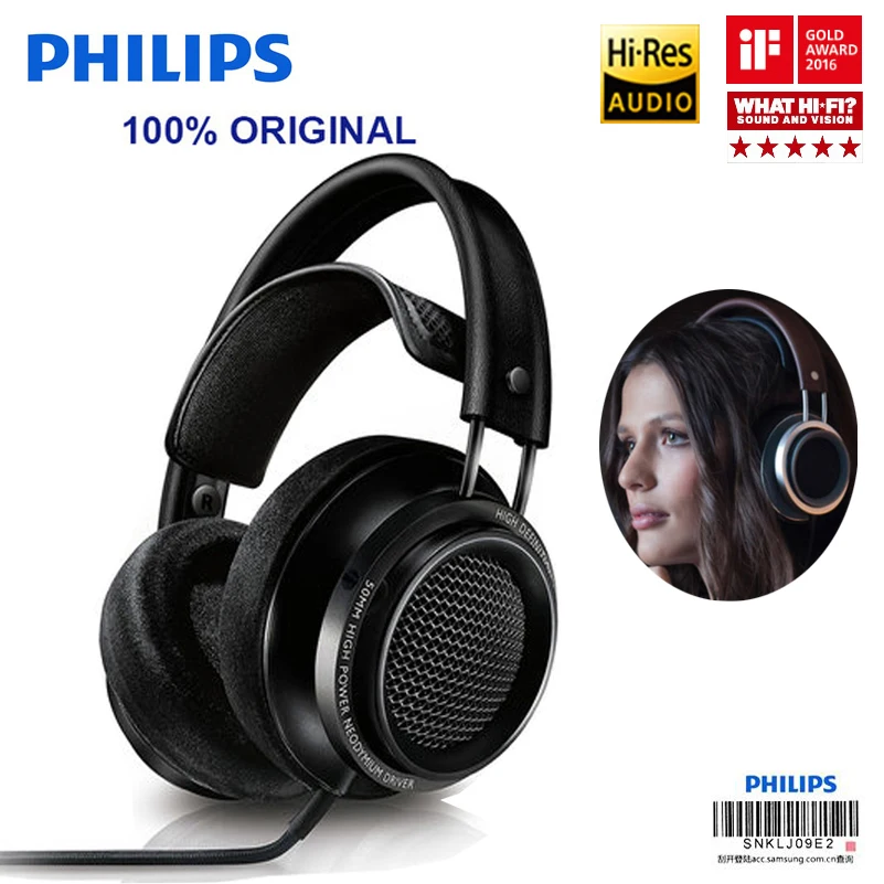 Philips-auriculares Fidelio X2HR, el mejor producto de 2015, con unidad de alta potencia de 50mm, 3 metros de longitud de línea para teléfono inteligente xiaomi
