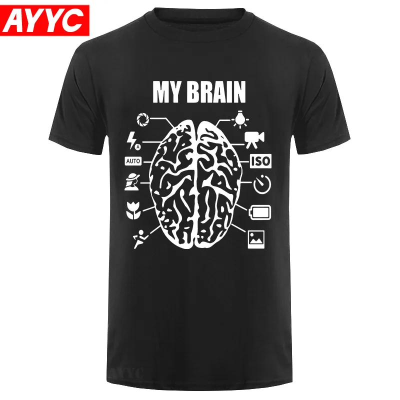 

Забавная Мужская футболка, оригинальная Мужская футболка фотографа, крутая футболка фотографа мозга