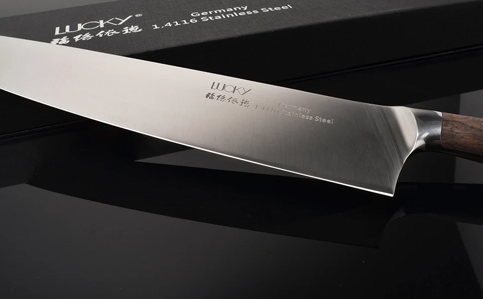 Gyuto, нож шеф-повара, кухонный, для приготовления пищи, из немецкой нержавеющей стали, с деревянной ручкой, для нарезки мяса, филе, Кливер, мясник, разделочный нож, 27.2.3