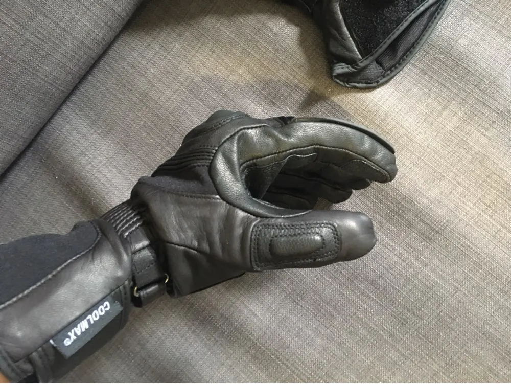 

REVIT Waterproof Winter Black Gloves Motorcycle Ride Men's Leather Gloves with Protective Hard Knuckle