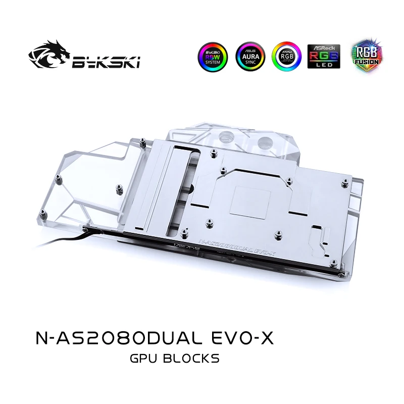 

Bykski N-AS2080DUAL EVO-X PC water cooling Radiator GPU cooler video Graphics Card Water Block for ASUS DUAL RTX 2080 2070S Evo
