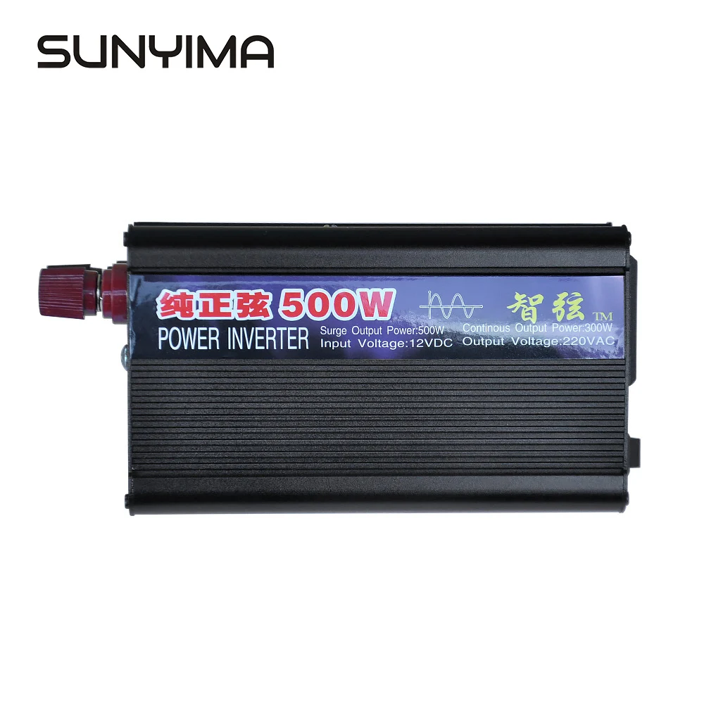 SUNYIMA 1 шт. 500 Вт инвертор с чистым синусом Мощность инвертор DC12V/24 V постоянного тока до AC220V автомобиля дома Мощность конвертер