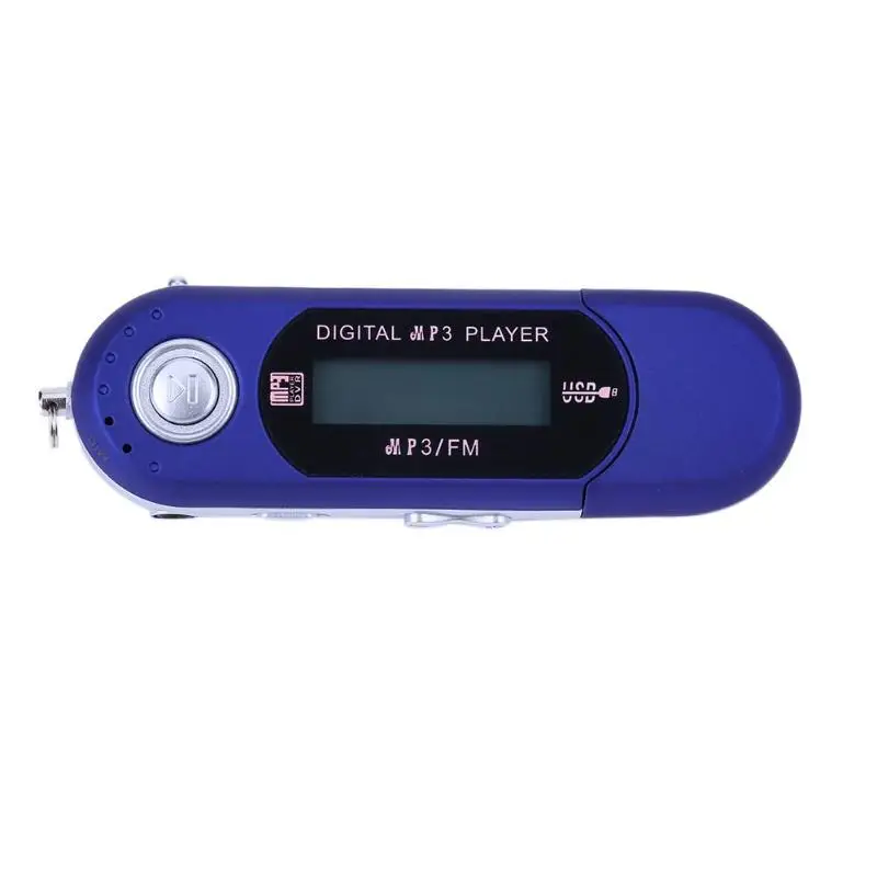 Портативный USB MP3 музыкальный плеер цифровой ЖК-экран fm-радио черный синий плеер