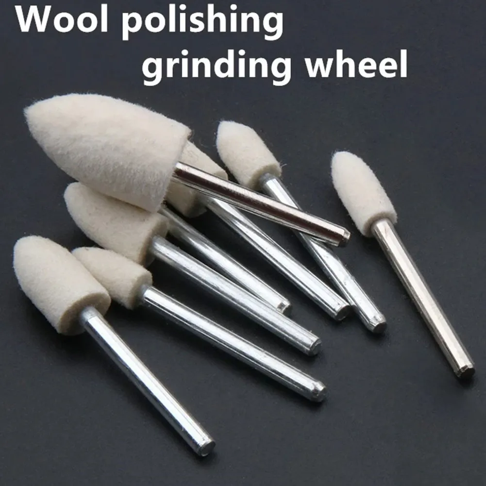 

5Pcs Wool Felt Mounted Polishing Buffing Wheel OD 3mm Grinding Head For Drill Rotary Tool 3mm Shank