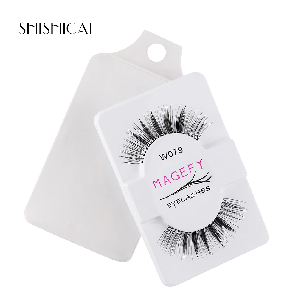 50 Pairs/Lot False Eyelashes pack Natural Black Synthetic Hair Full Strip Lashes 1-1.5cm Women Makeup Tools Cilios | Красота и