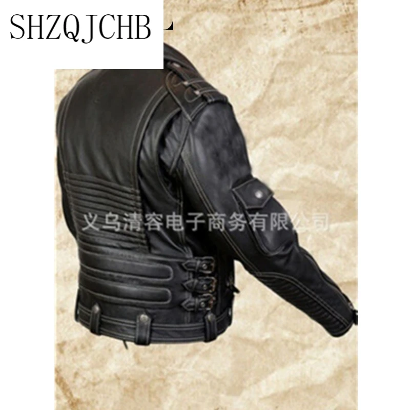 

JCHB Winter Men Punk PU Leather Jacket Vintage Motorcycle Warm Fashion Slim Fit Leather Coats