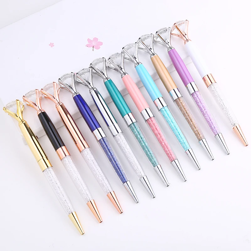 Кавайная жемчужная кристальная шариковая ручка металлическая большая Алмазная