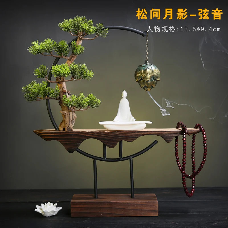 

Wooden Buddha Incense Burner Ceramic Backflow Metal Back Flow Incense Burner Zen Tibetan Smoke Bruleur Encens Home Decor AD50IB