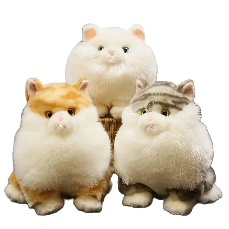 25cm Simulation Cat Plush Toy Stuffed Animal AURORA Fat Cats