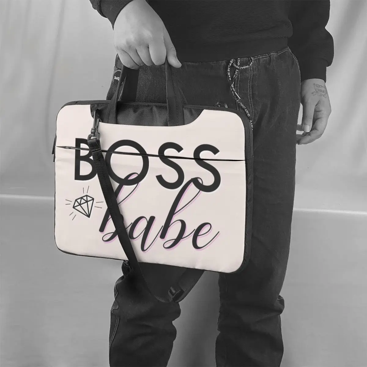 

Diamond Laptop Bag Case With Handle Protective Computer Bag Fashion Bike Laptop Pouch