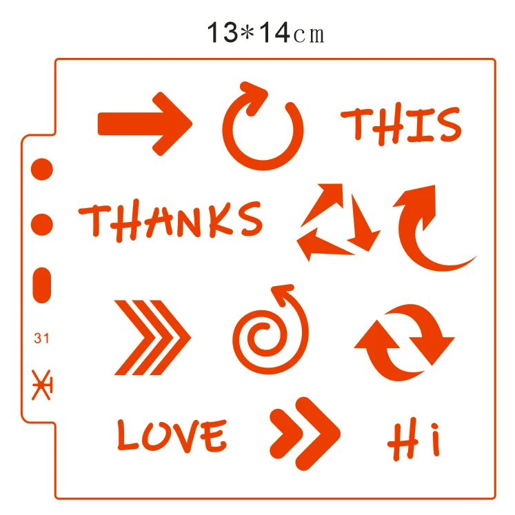 14 1*13 стрелы знак трафареты крышка шаблон спрей Пластиковая форма Щит DIY торт