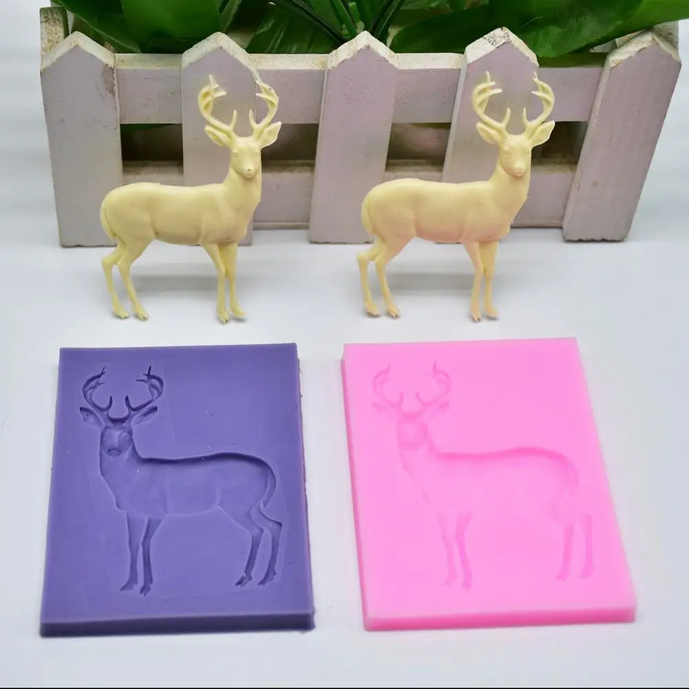 3D Deer Silicone Mold Polymer Clay Candy Chocolate Cookie Baking Mould Christmas Cupcake Topper Fondant Cake Decorating Tools | Дом и сад