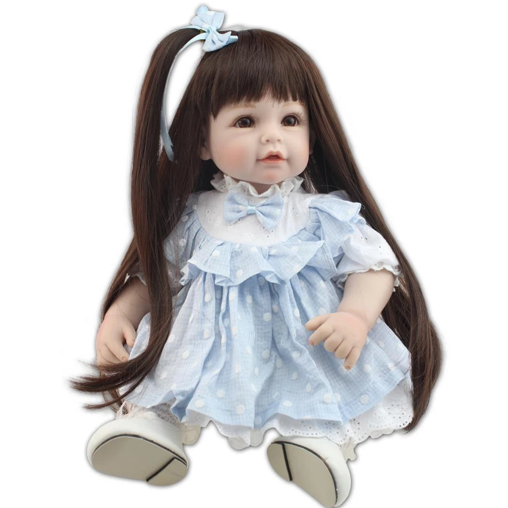 

Children's toys doll 52CM Soft Silicone Reborn Baby Real Alive Toddler Girl Beautiful Bebe Reborn Bonecas kids birthday gifts