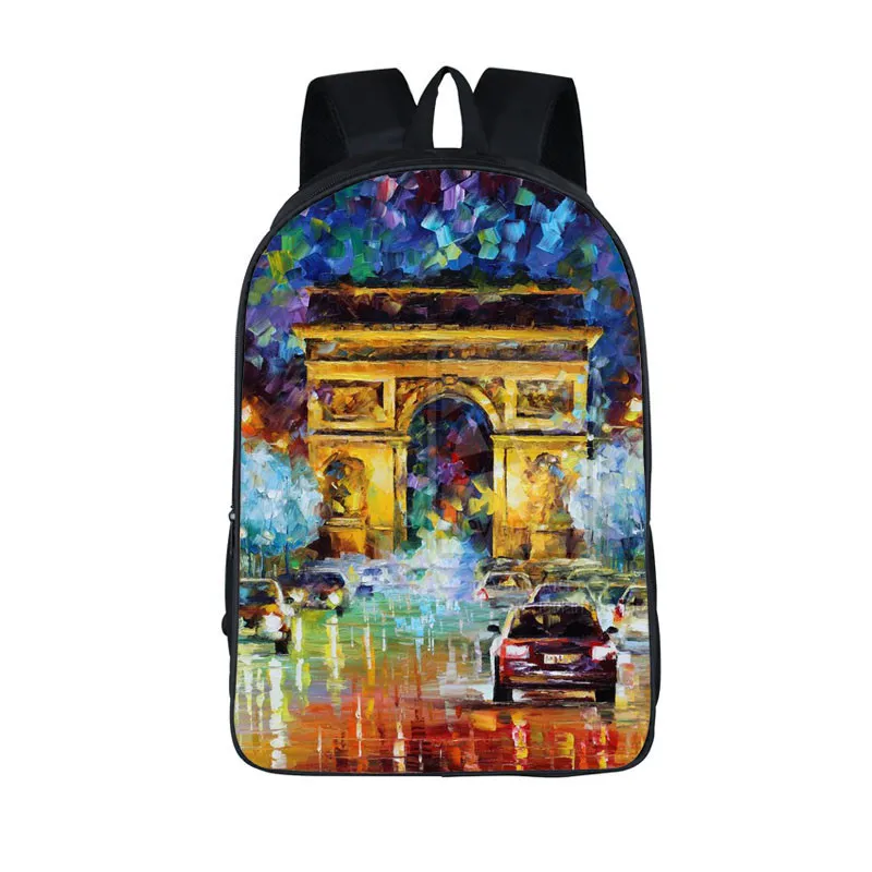 Карта мира/Лондон Пейзаж/Эйфелева башня рюкзак для мужчин и женщин дорожная