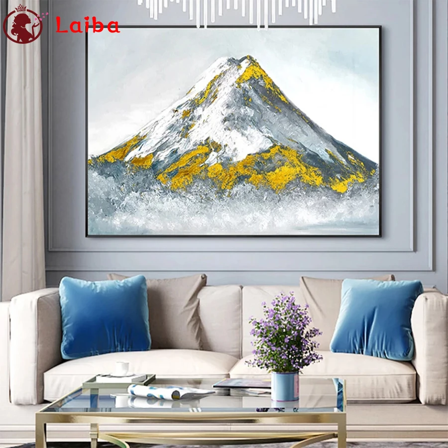 

5D DIY Diamond Painting Abstract art, golden mountains cross stitch full square/round diamond mosaic embroidery
