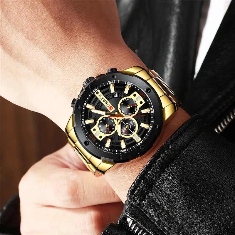 Часы наручные CURREN Мужские спортивные водонепроницаемые брендовые Роскошные