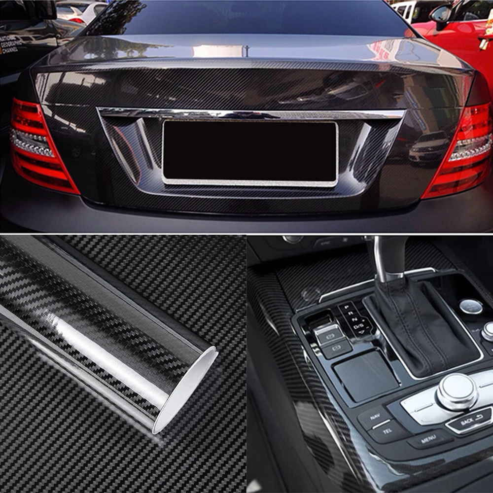 5D High Glossy Carbon Fiber Vinyl Film Car Wrap Sheet stickers and Decals Motorcycle Styling Accessories Automobiles | Автомобили и