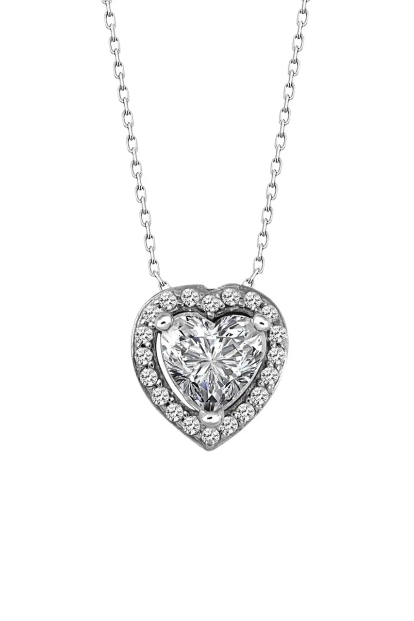 

Certified Swarovski Cubic Zirconia Heart 925 Silver Necklace