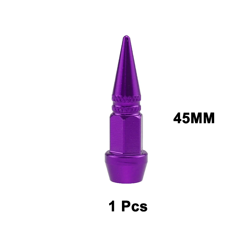 45mm Purple 1pcs 1 шт. Универсальный Алюминий сплава для автомобилей и мотоциклов Автомобильный велосипед Спайк Форма пыле шин колесо, Шпиндельный колпачки стайлинга автомобилей Тюнинг - Цвет: 45mm Purple 1pcs