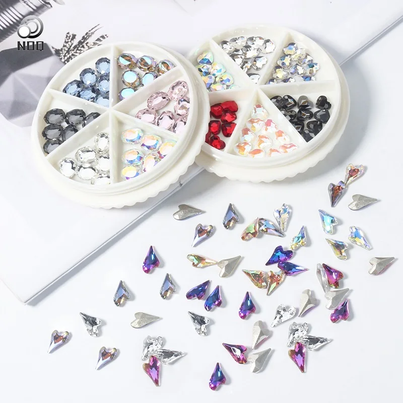 

1Box Packing Crytsals Kinds Of Color Nail Rhinestone V-bottom Multi-size Crystals Nail Art 3D Decoration Strass Gem